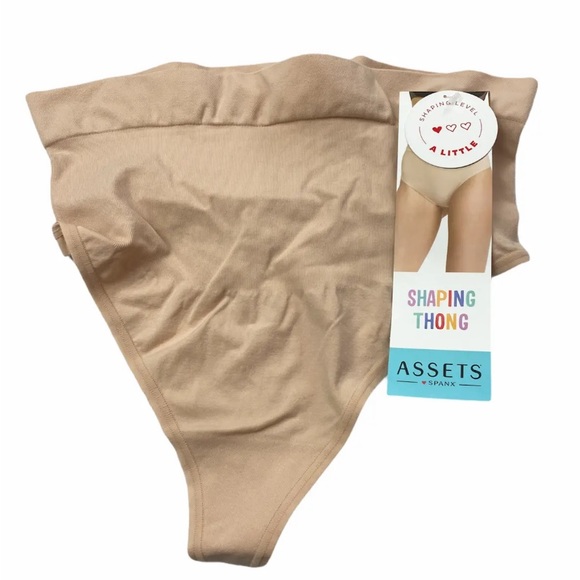 Assets Women's All Around Smoothers Thong - Beige size large light tummy smooth - Picture 2 of 8